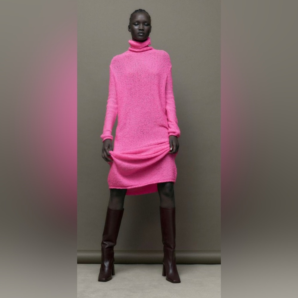 Stunning, hot pink Zara sweater dress